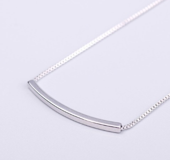 Classic Silver  tube Necklace jewelry