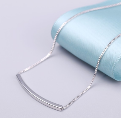 Classic Silver  tube Necklace jewelry